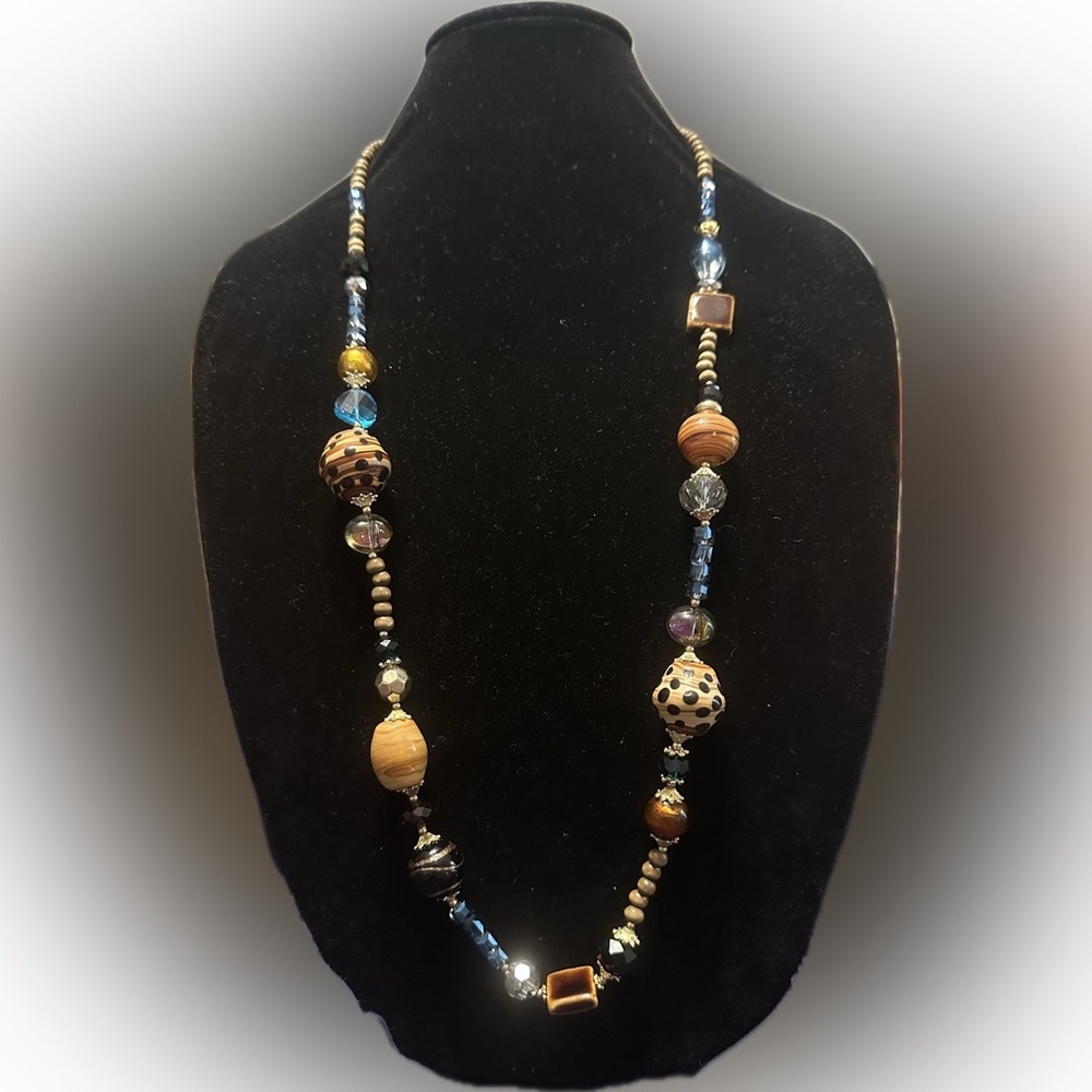 Premier Designs Glass Roots Statement Beaded Long Necklace